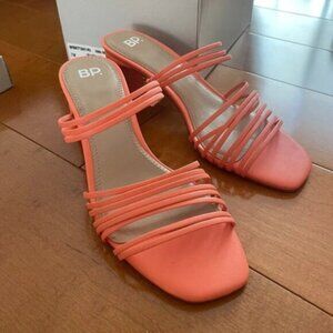 BP Brittany Coral Strappy Slip On Sandal Heels